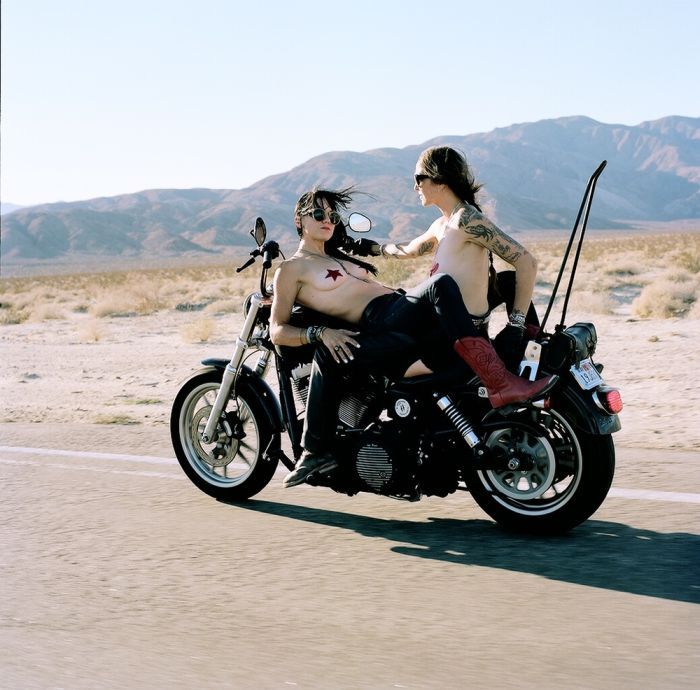 Girls on a motorcycle in Fuxin