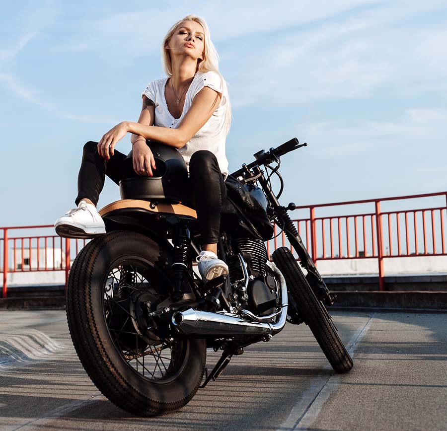 Beautiful girls and bikes in Fuxin