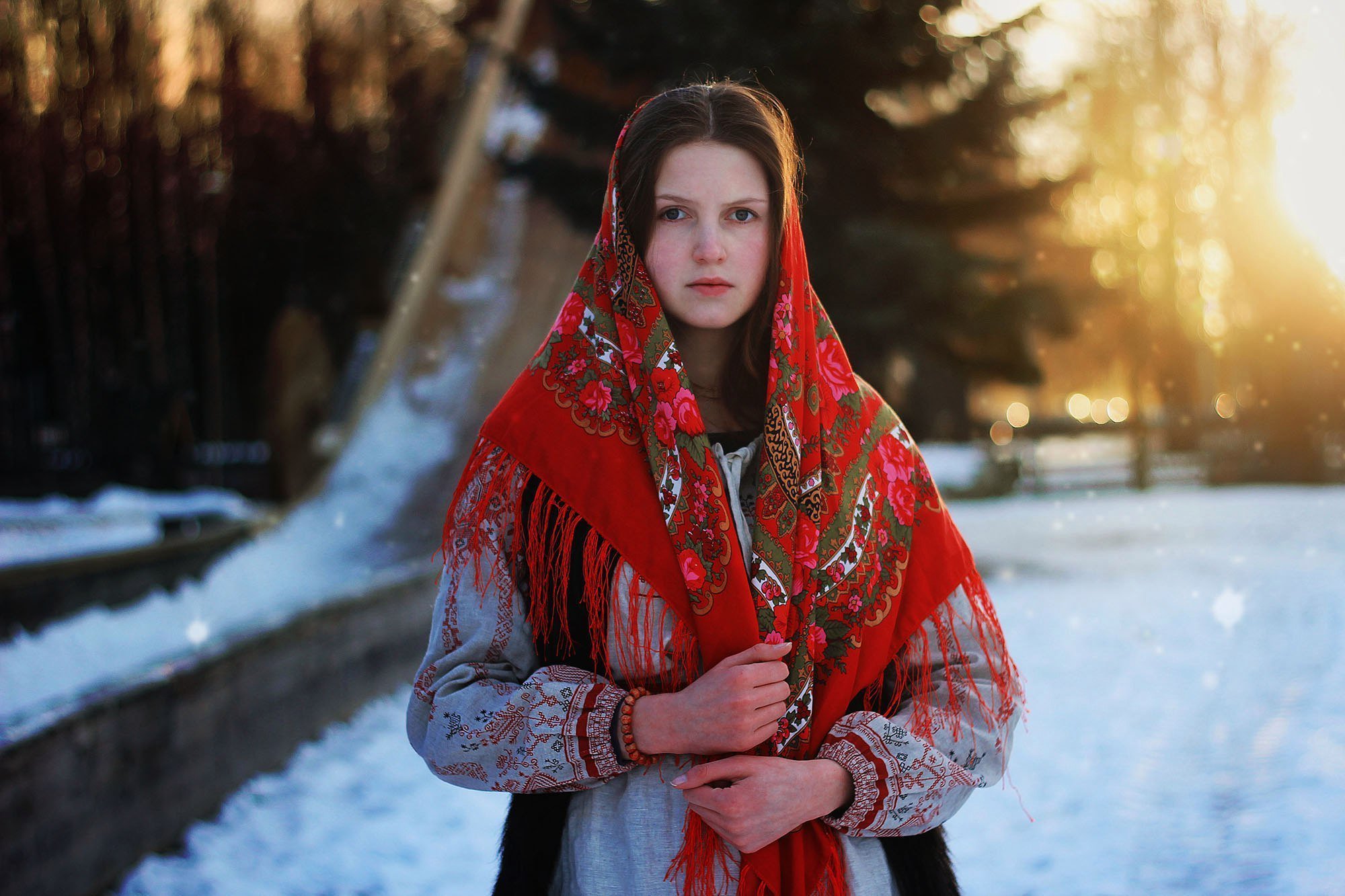 Girls in Slavic costumes in Fuxin