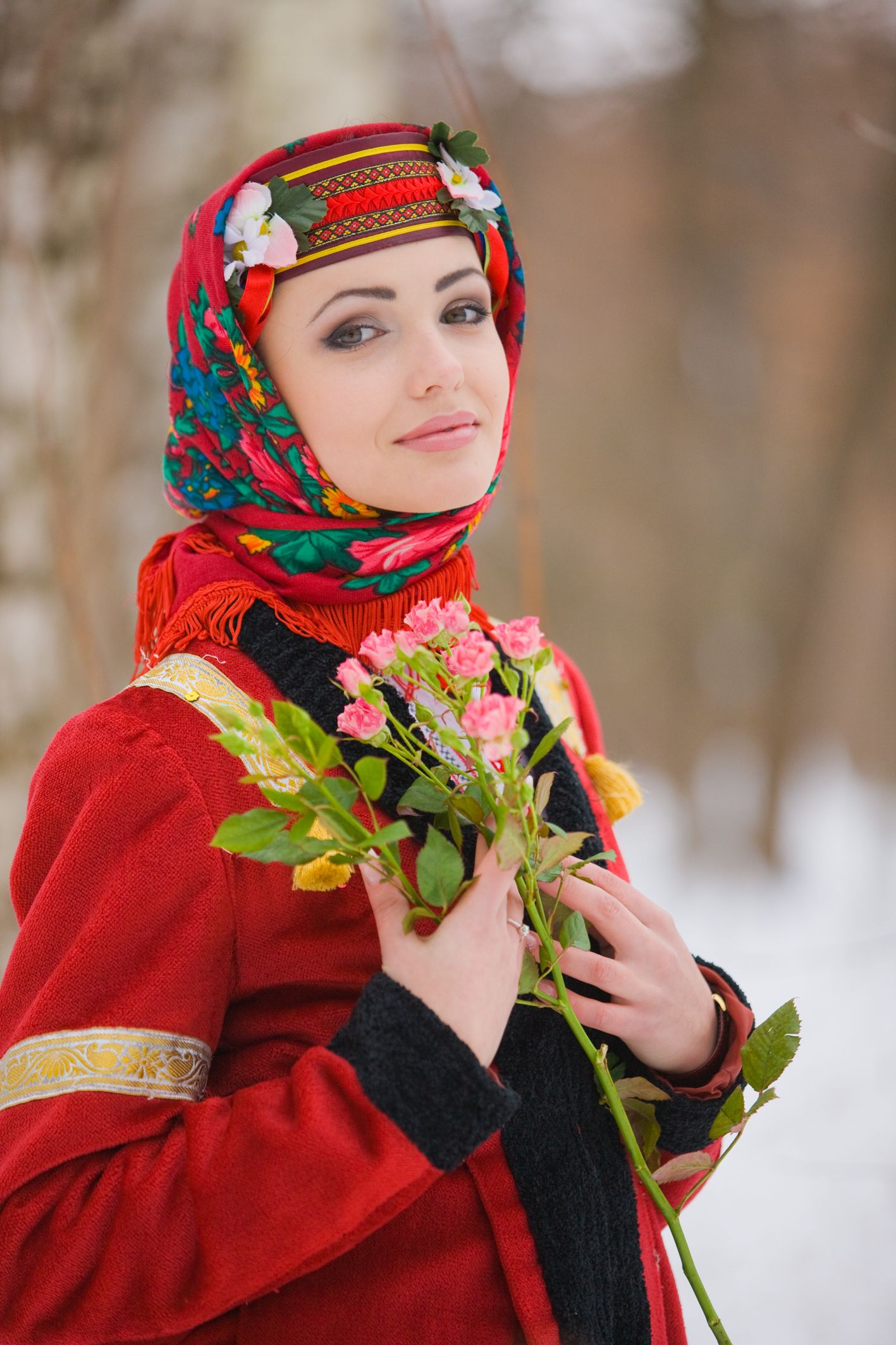 Sexy girl Girls in Slavic costumes in Fuxin