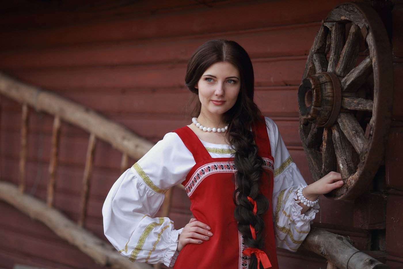 Girls in Slavic costumes in Fuxin