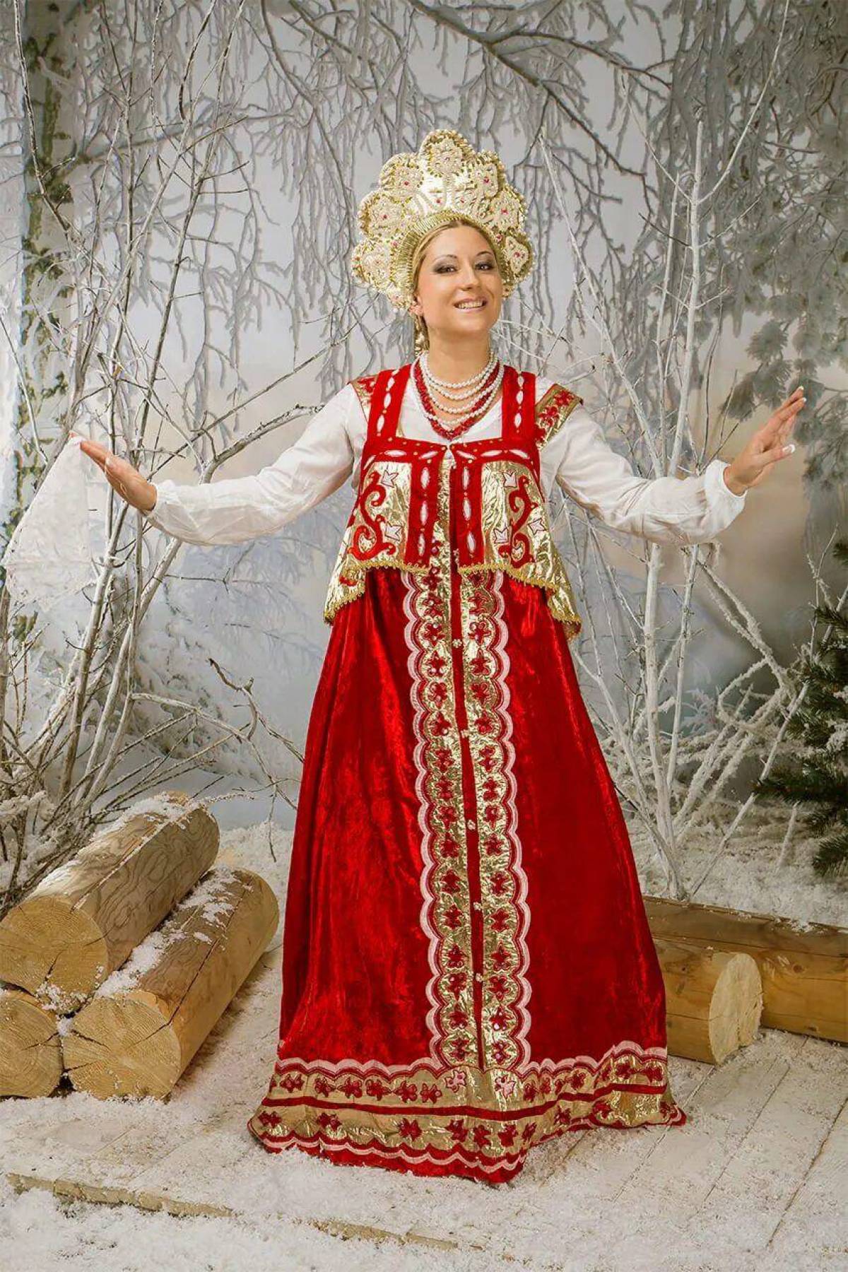 Girls in Slavic costumes in Fuxin