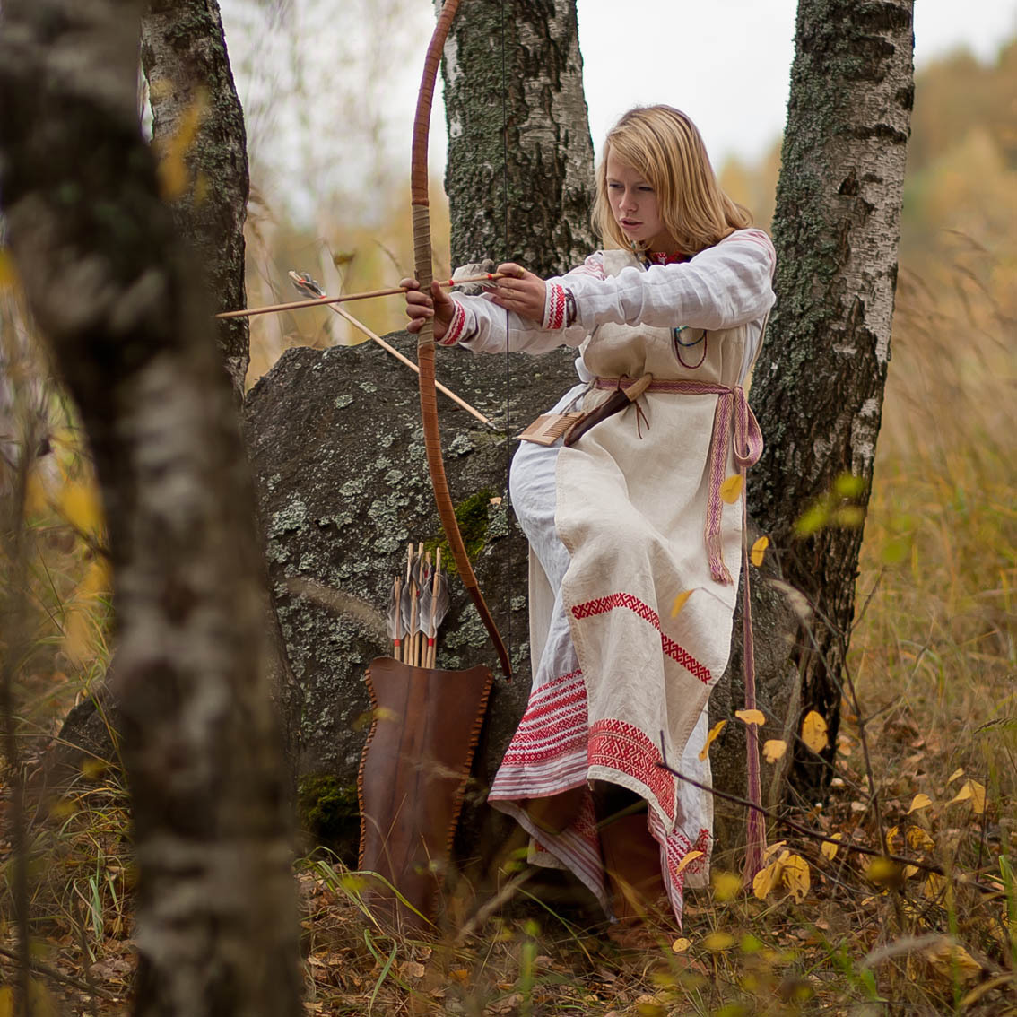 Sexy photo Girls in Slavic costumes in Fuxin